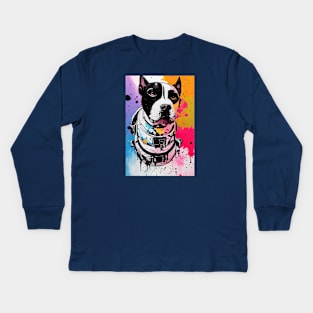 Astronaut pitbull profile Kids Long Sleeve T-Shirt